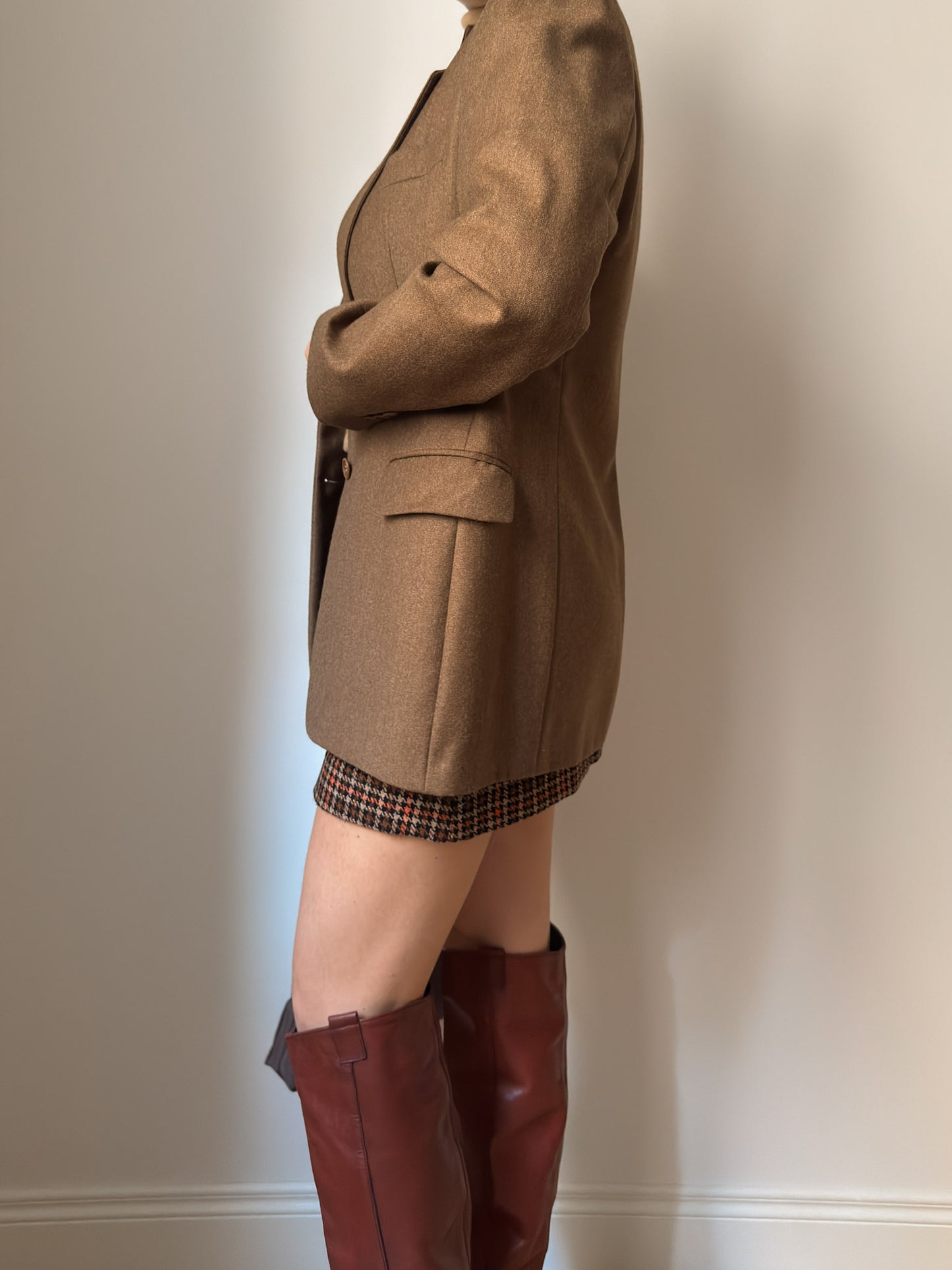 Pure virgin wool camel blazer