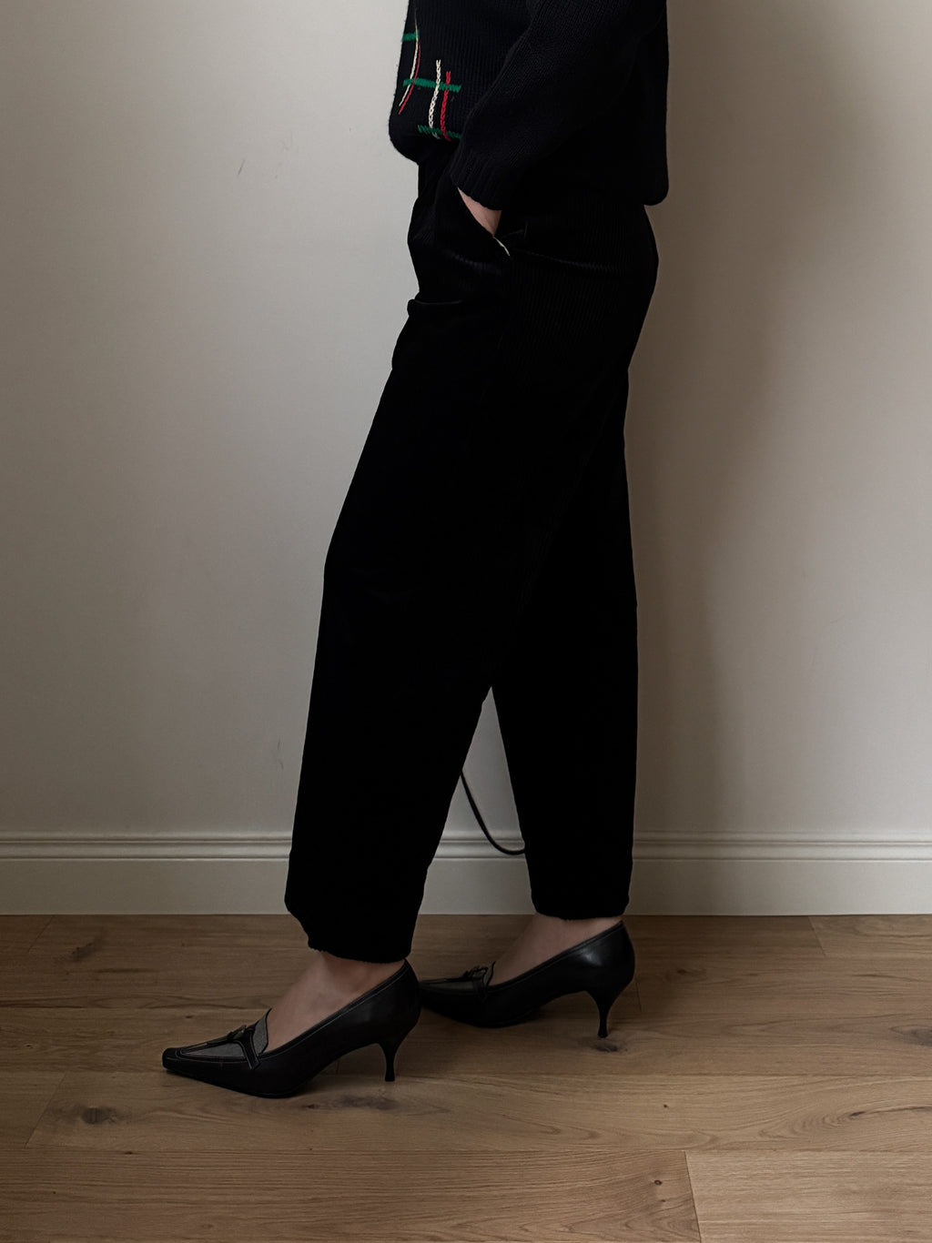 Momonì velvet black pants