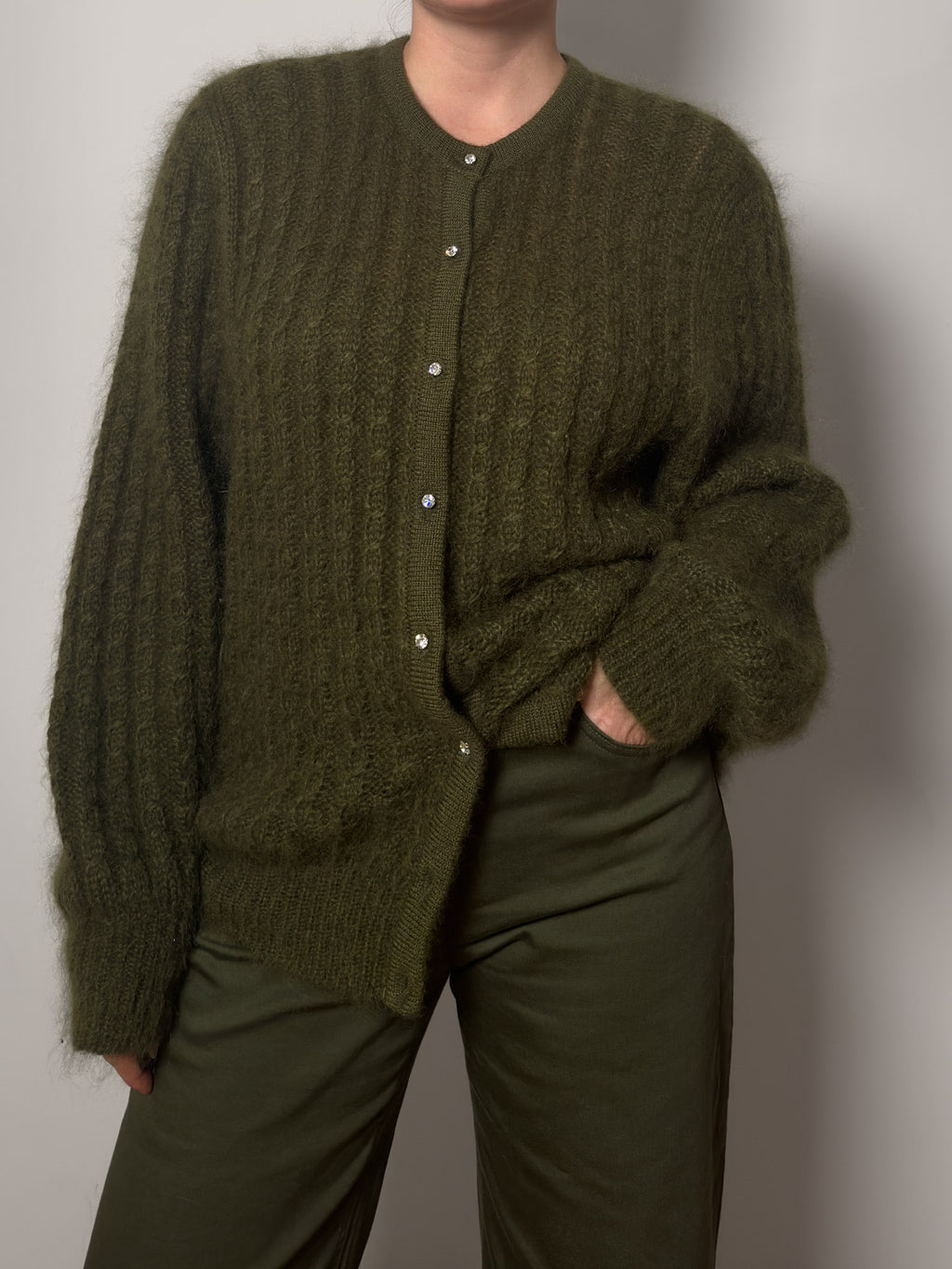 Super kid mohair grey cardigan