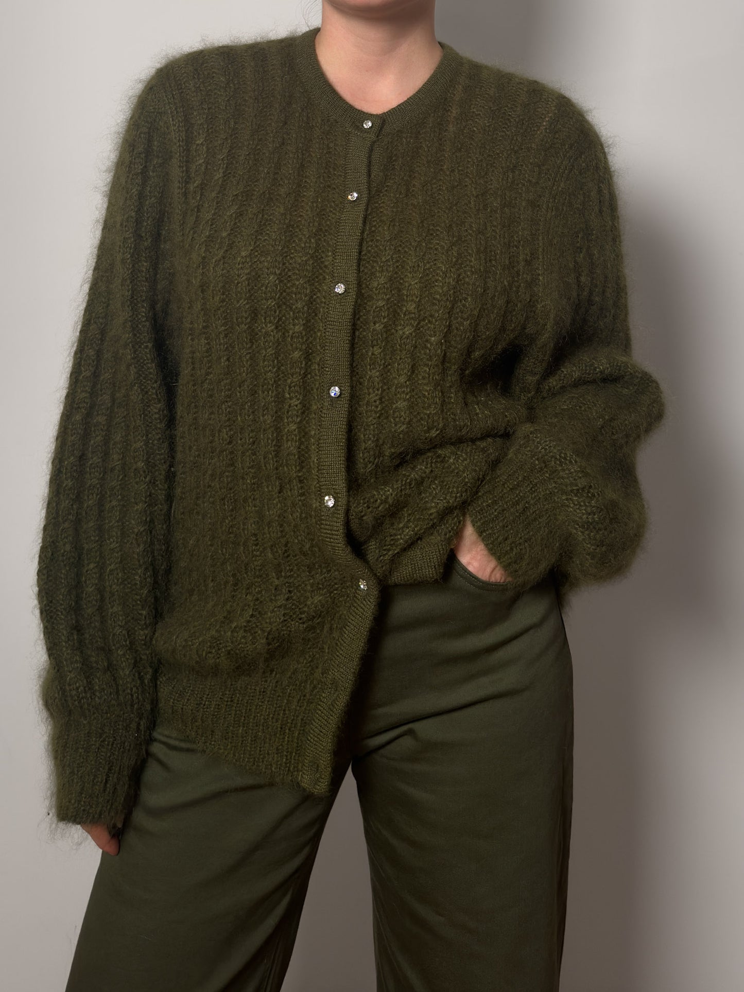 Super kid mohair grey cardigan