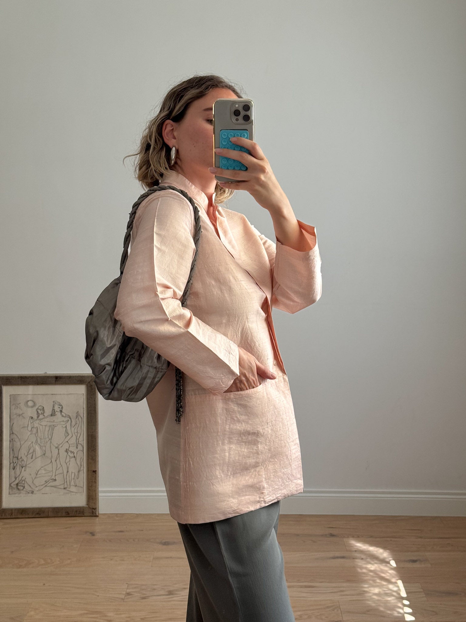 Pure silk pink shirt