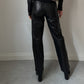 Real leather black pants