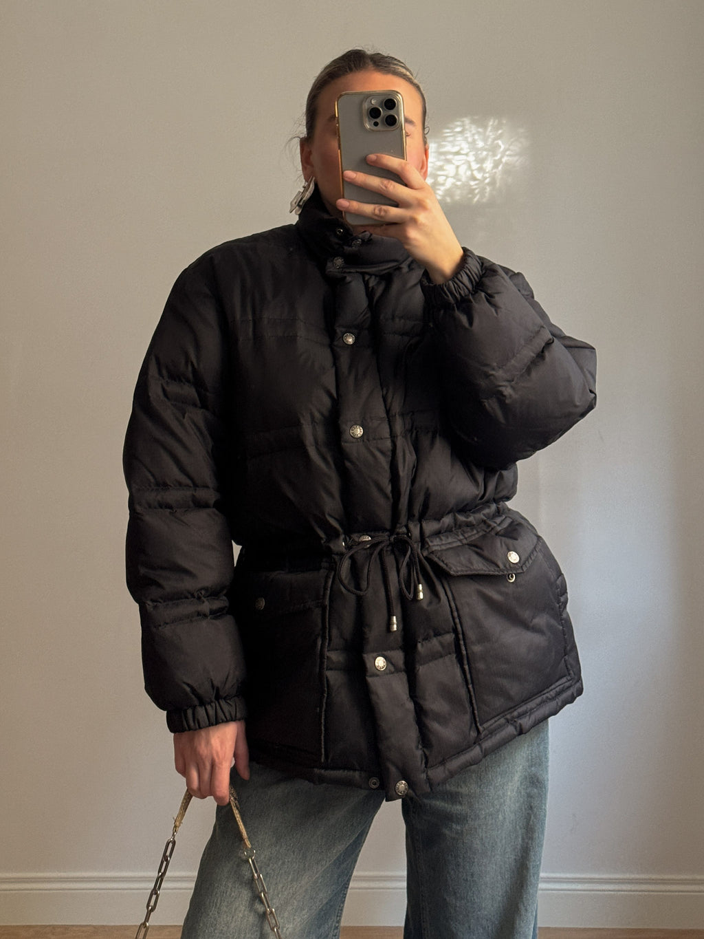 Real down black puffer