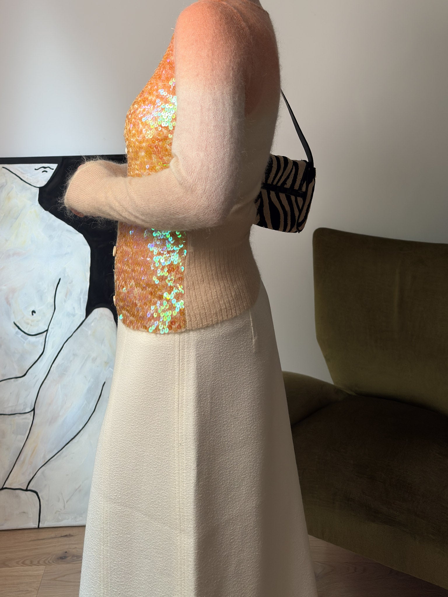 Wool and sequins cardigan