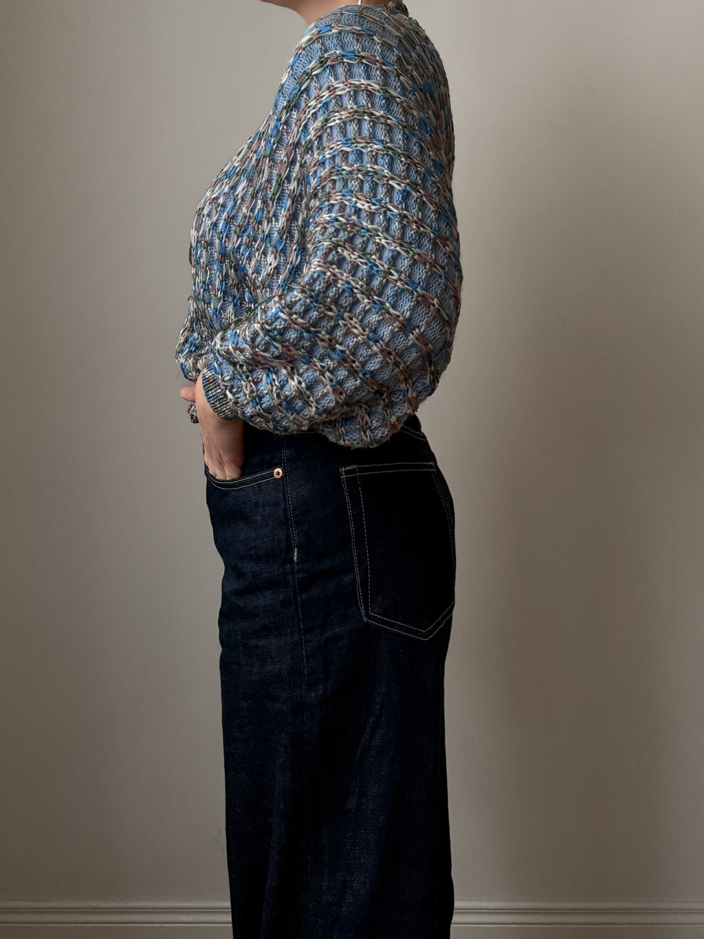 Wool and viscose cropped cardigan