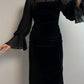 Velvet black long dress