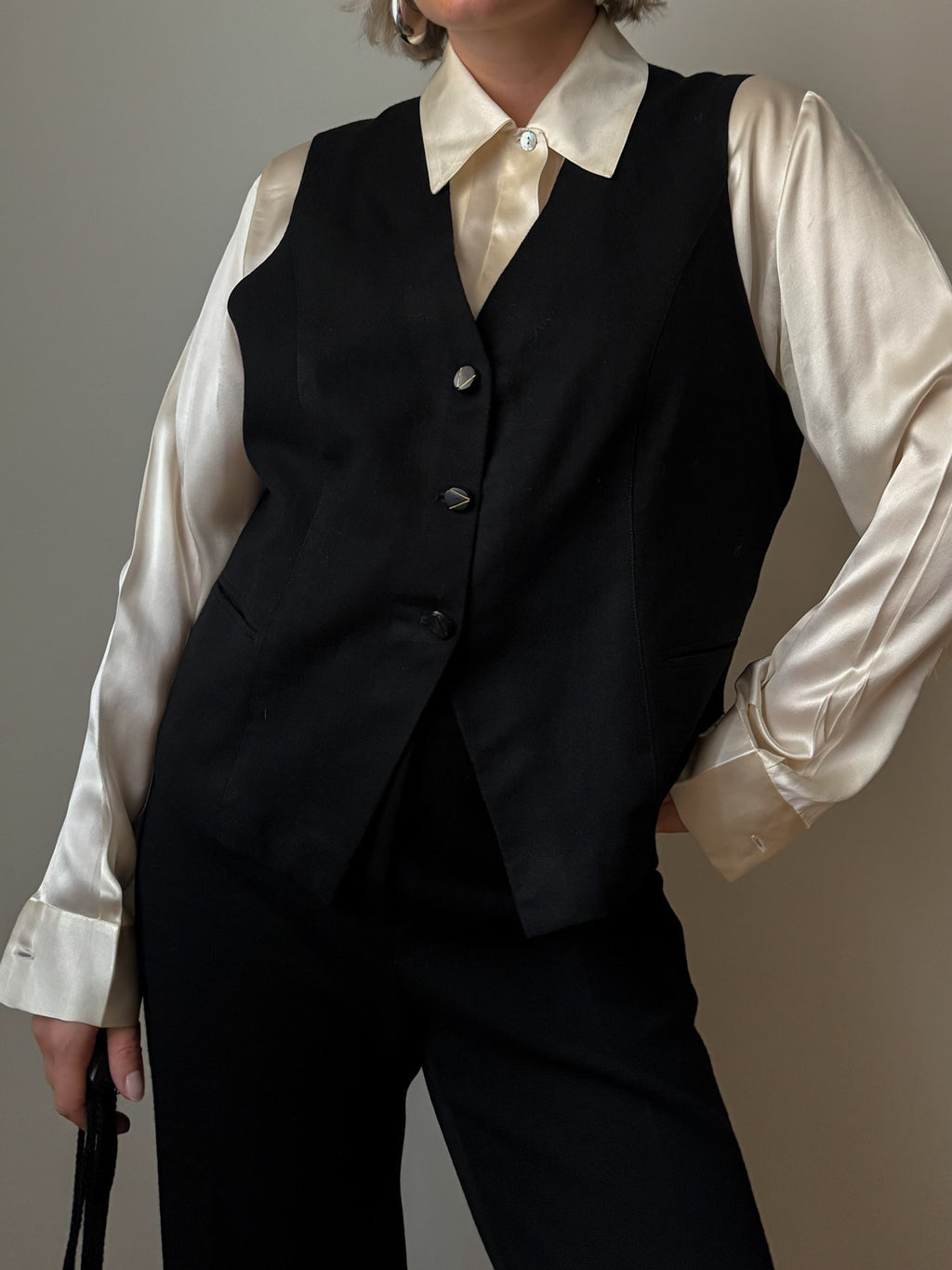 Pure wool black vest