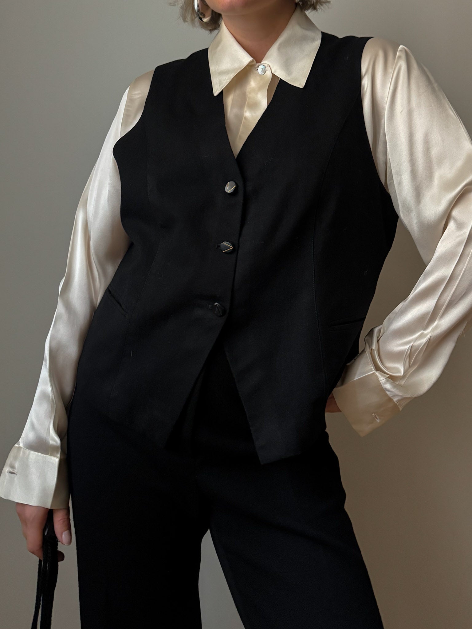 Pure wool black vest