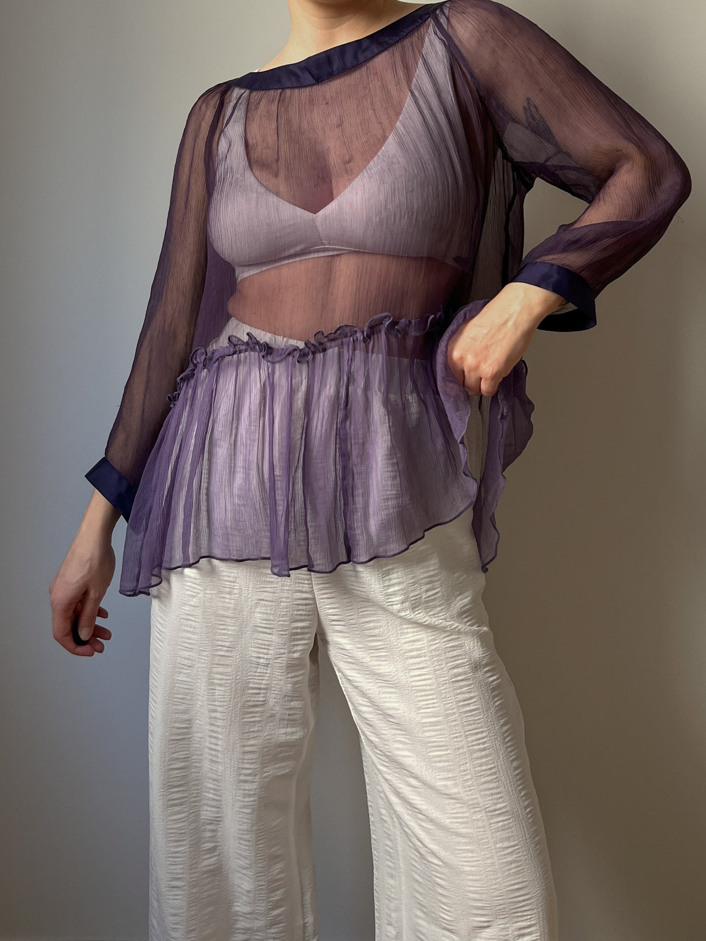 Seventy pure silk purple blouse