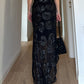 Pure silk sequins black dress