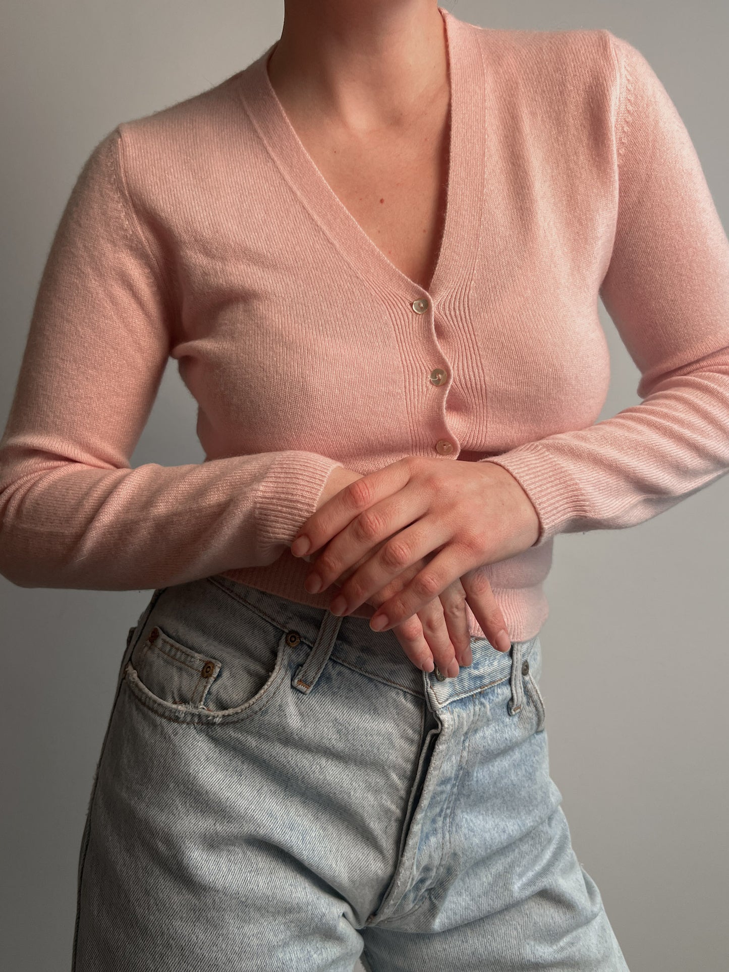 Pure cashmere pink cardigan