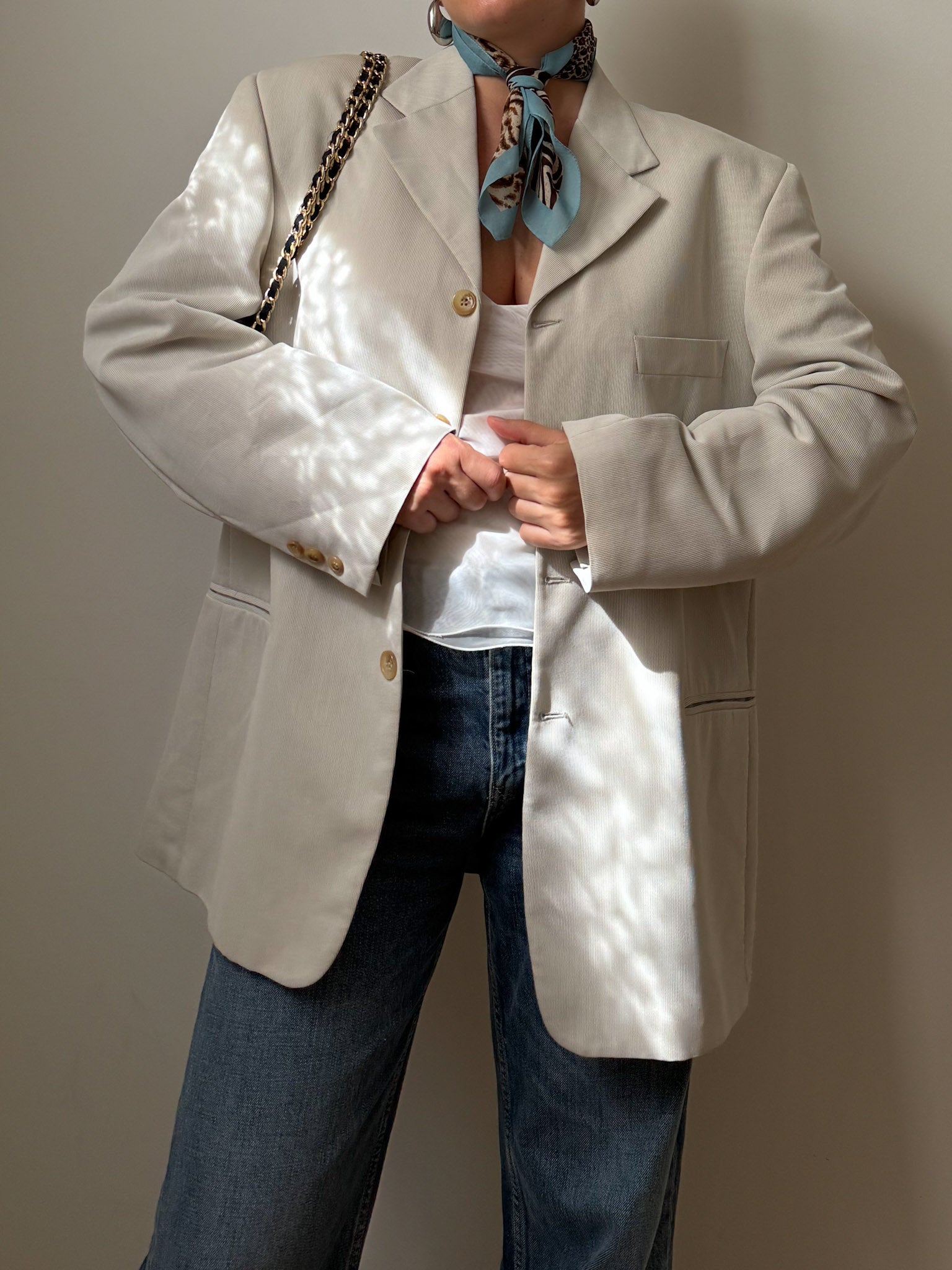 Viscose blend ice blazer