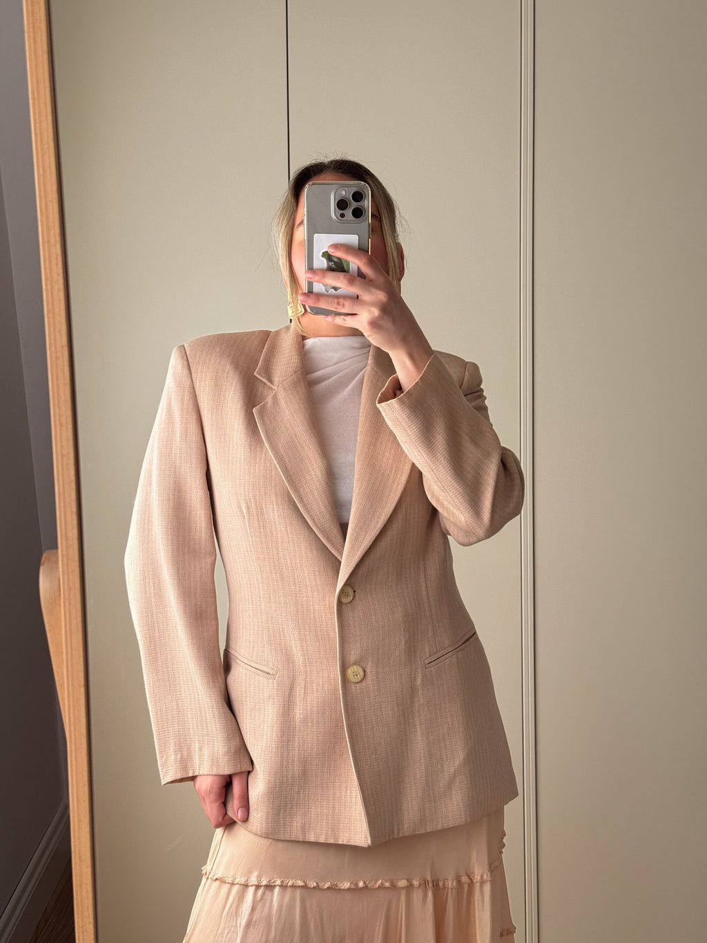 Viscose and wool pink blazer