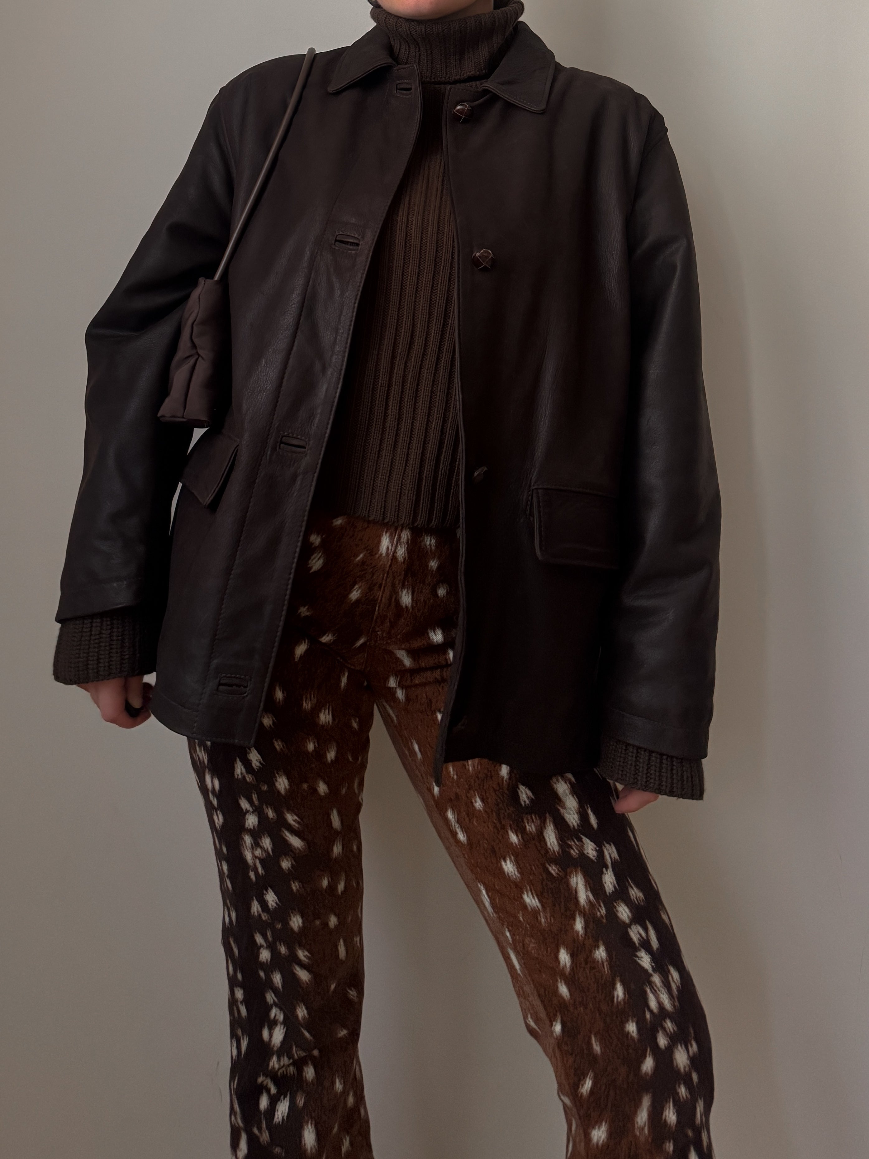 Real leather chocolate jacket