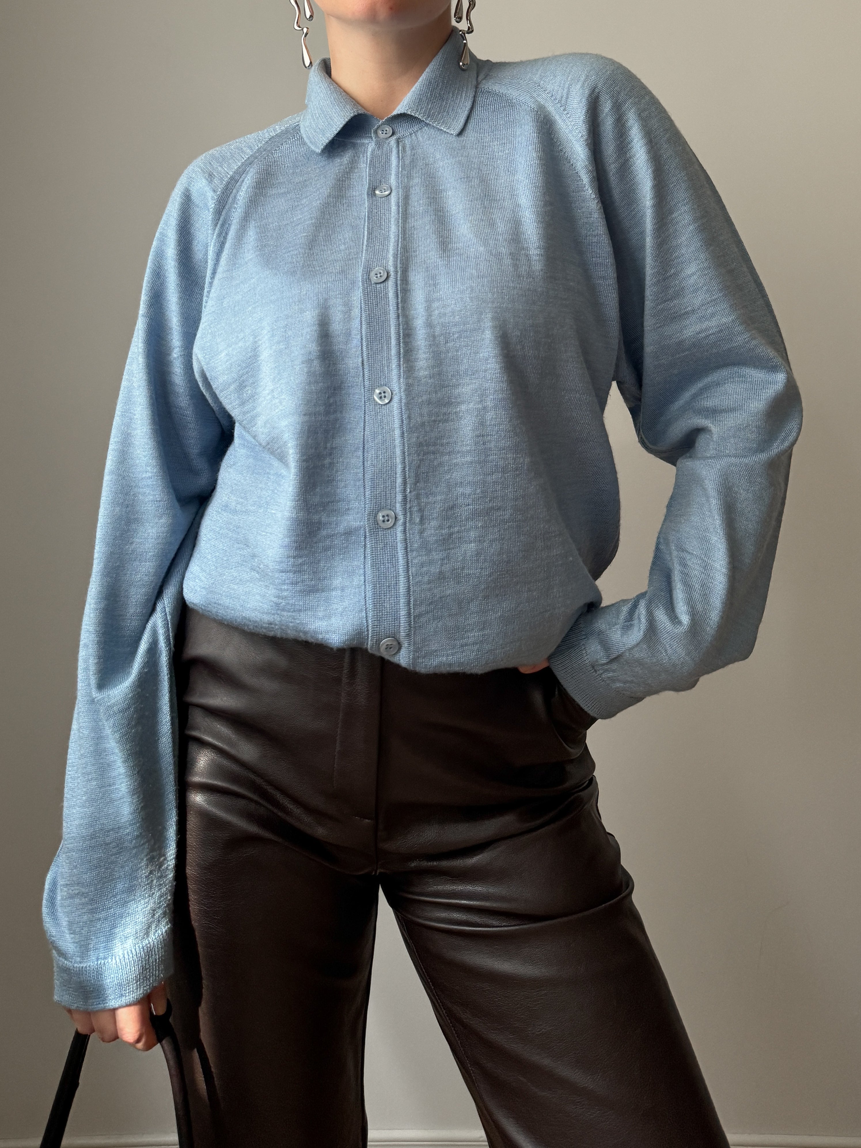 Pure merino wool sky cardigan