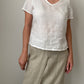 Pure linen white top