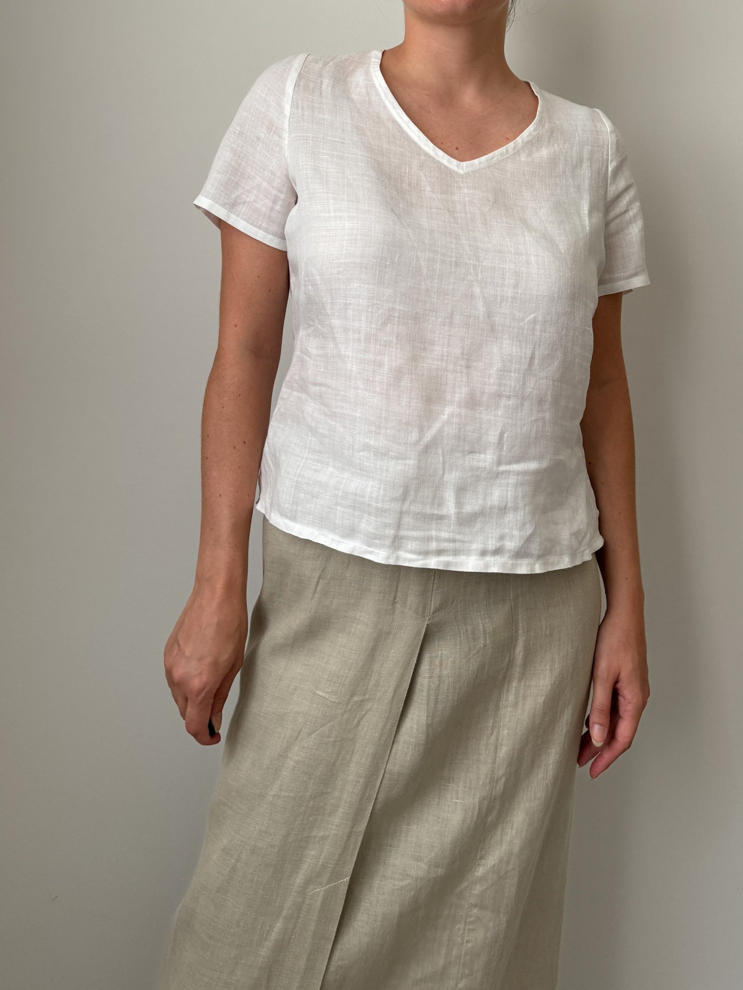 Pure linen white top