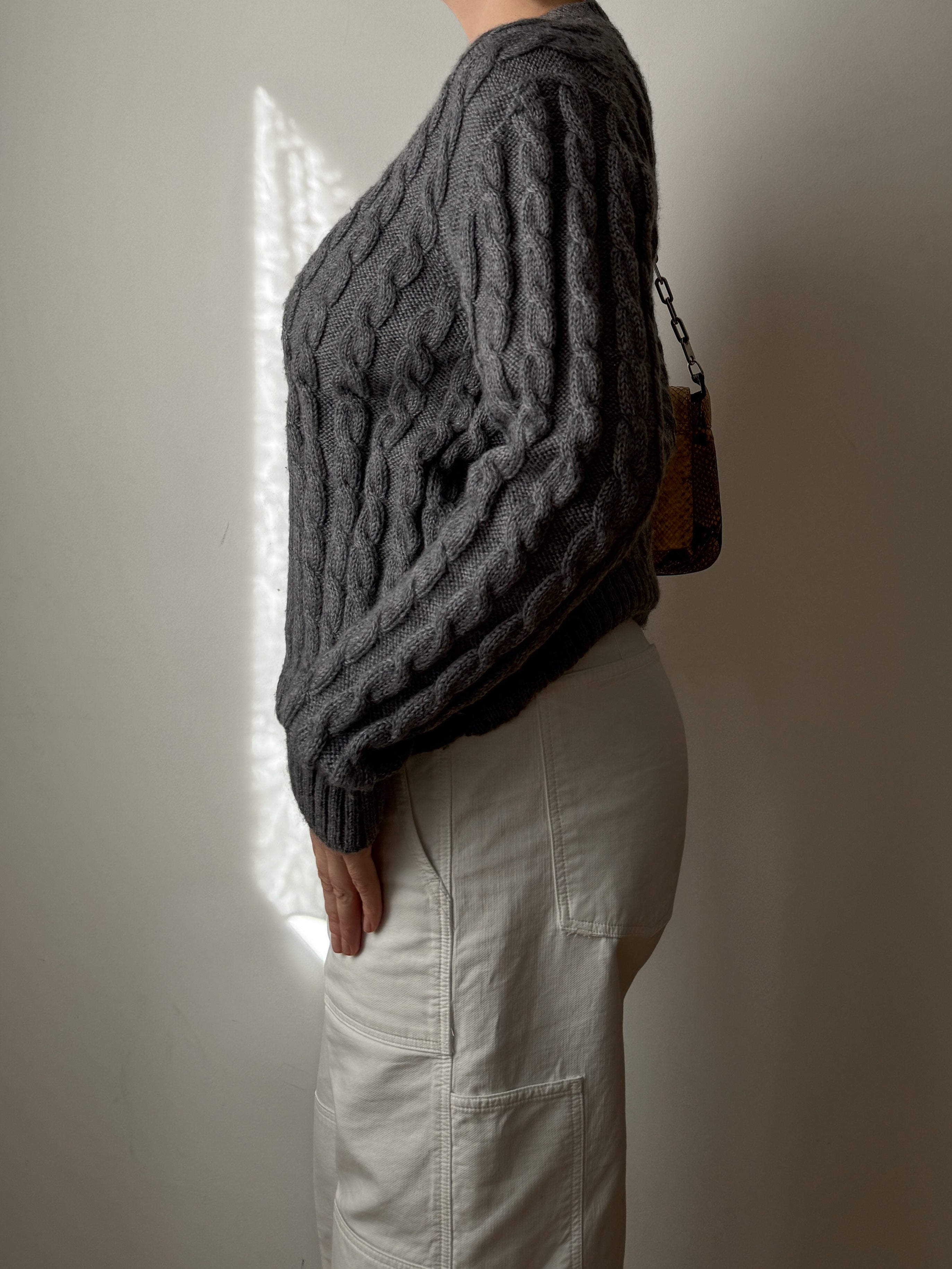Shetland wool grey pull