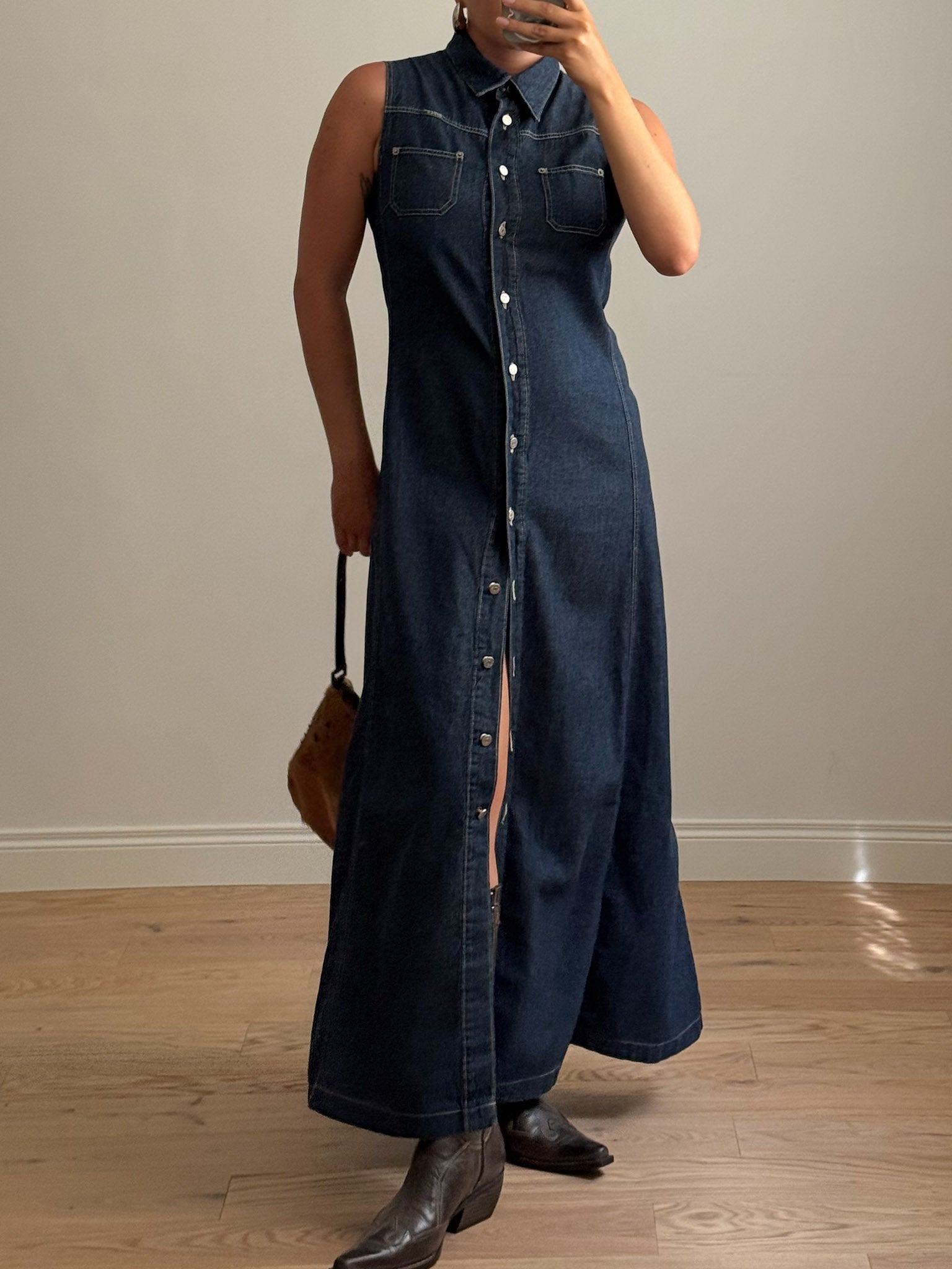 Rifle denim long dress