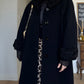 Pure wool and fur black coat