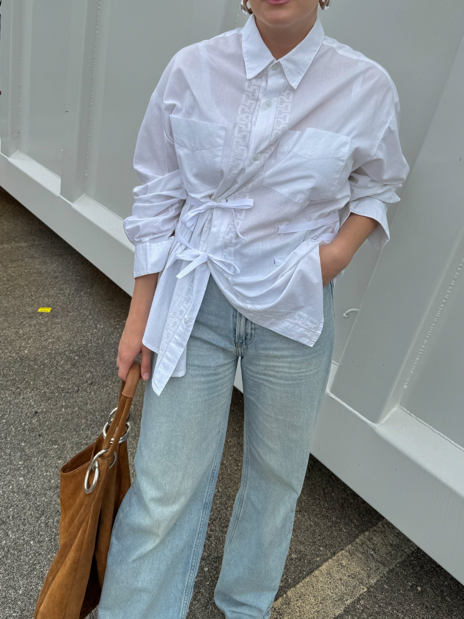 Isotta embroidered white cotton