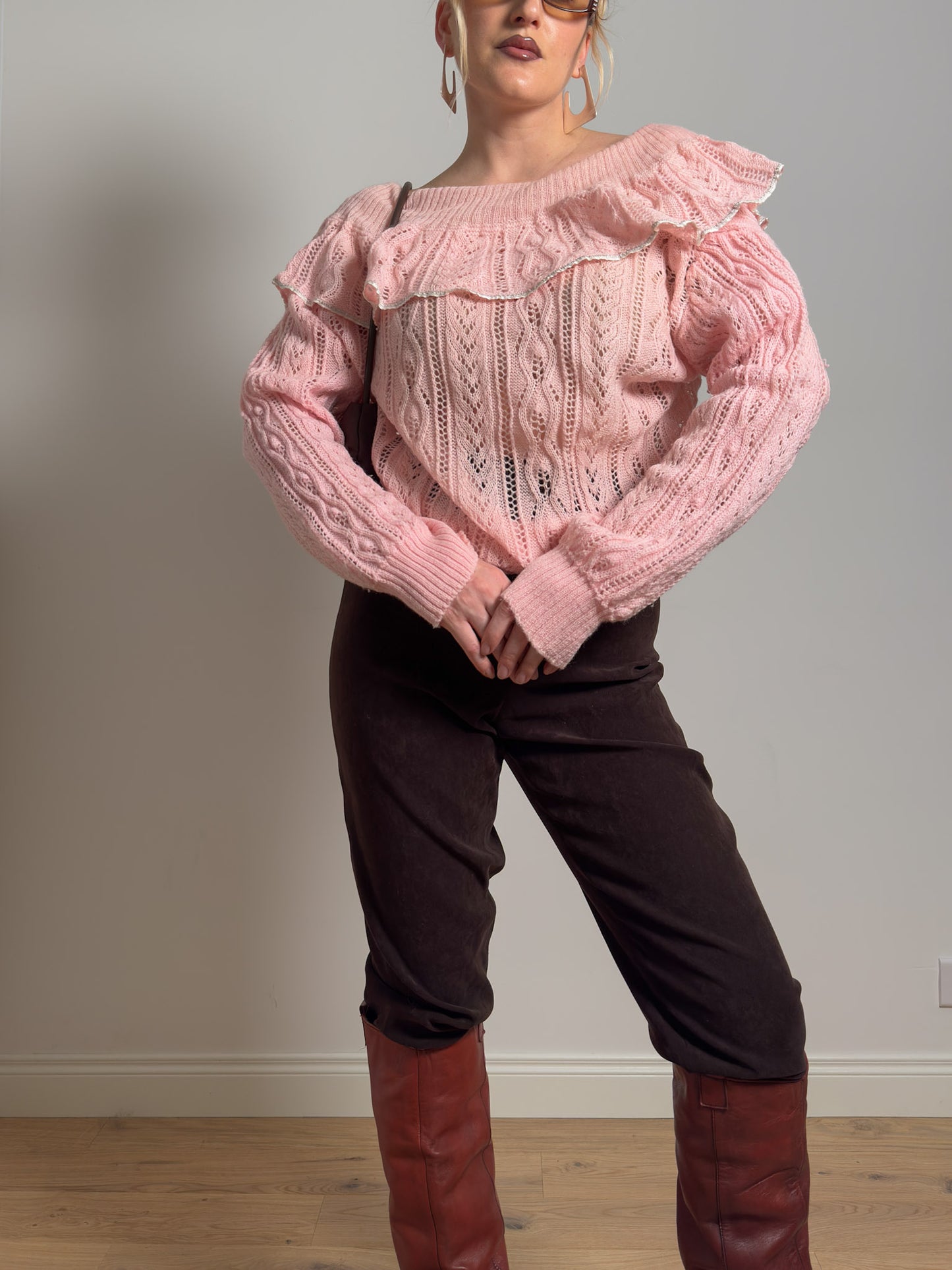 Pure wool pink cardigan