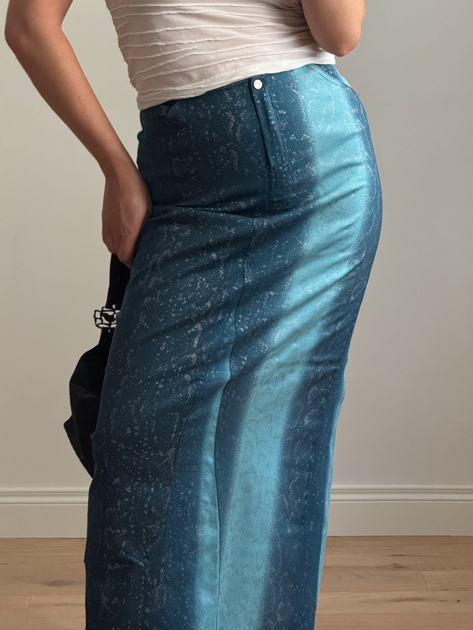 Denim animalier skirt