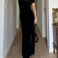 Pure velvet black long dress