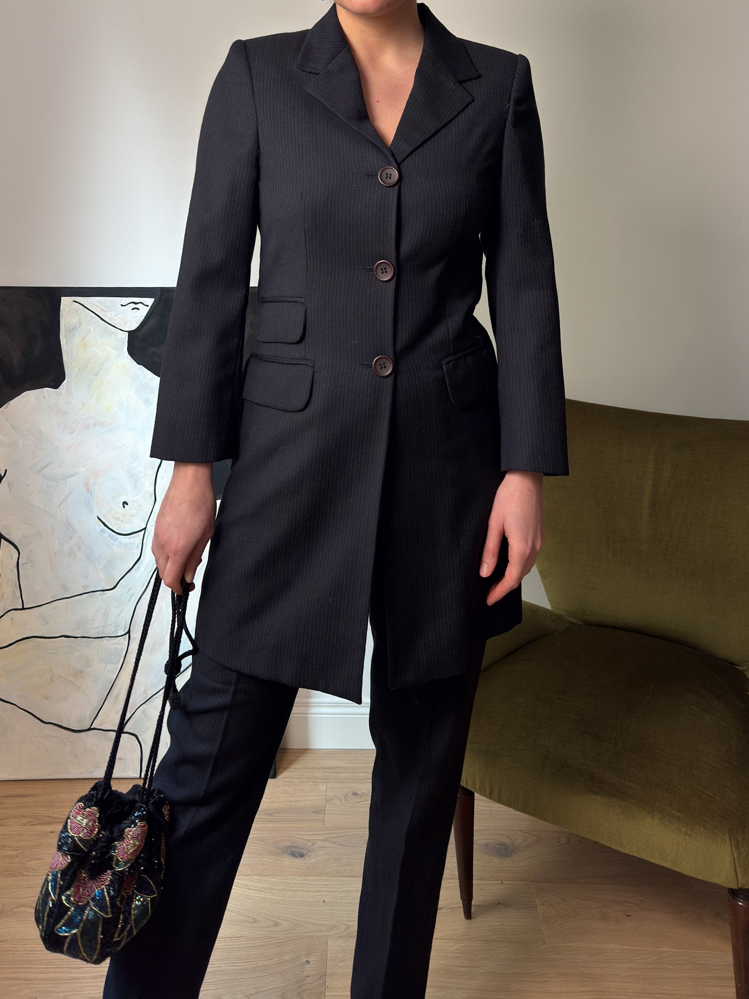 Pure virgin wool blue suit
