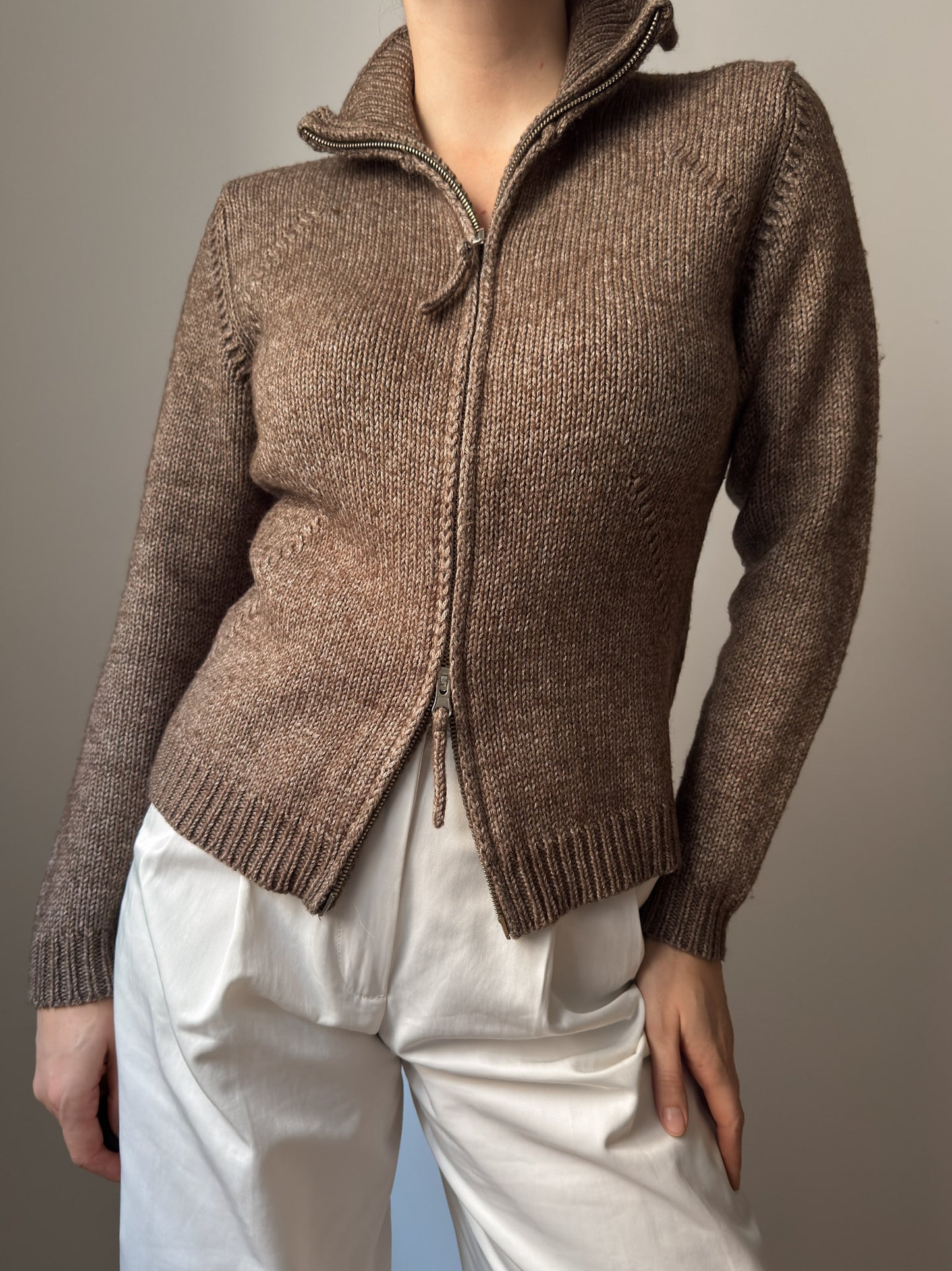 Wool brown cardigan