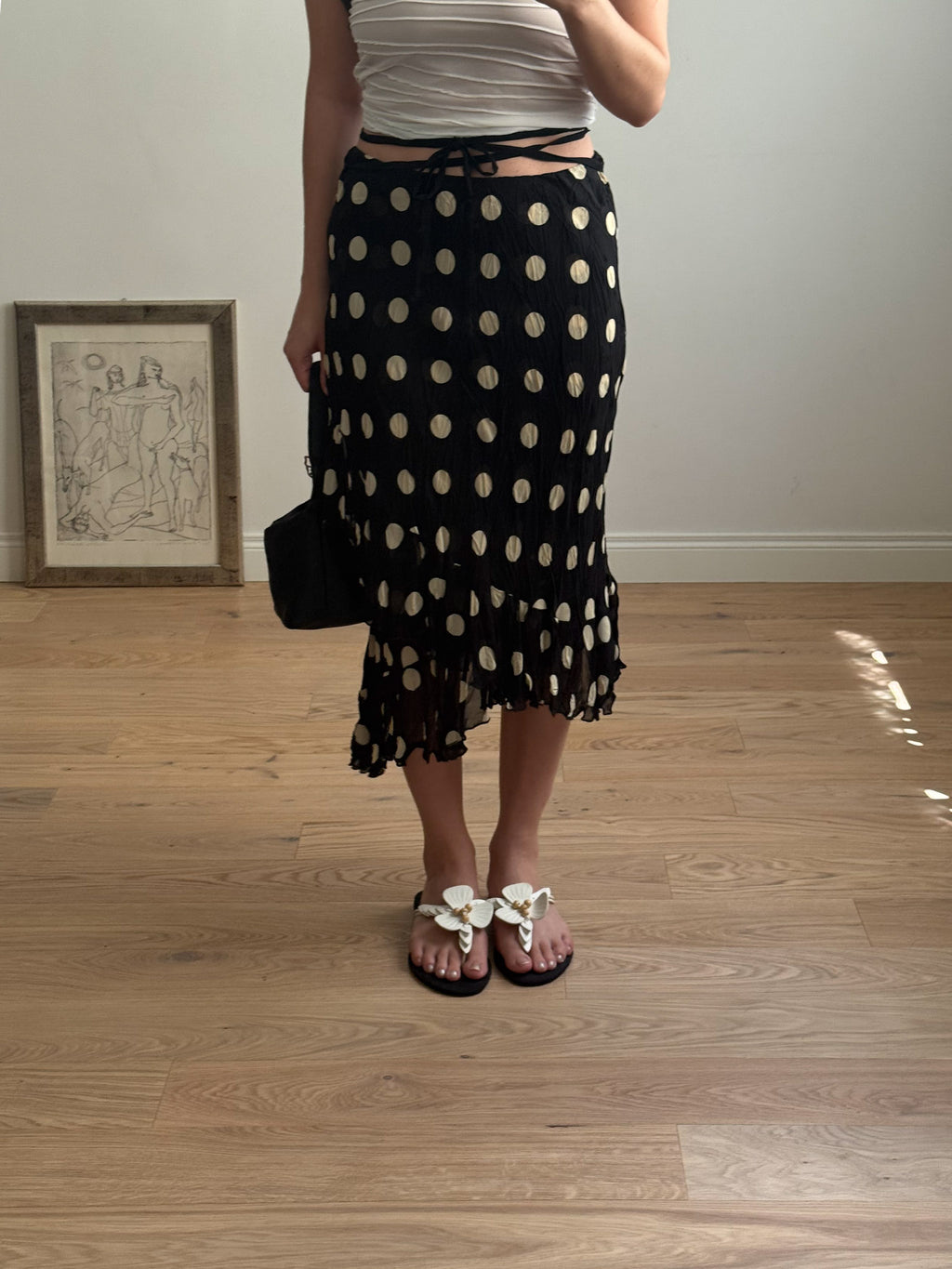 Pure viscose pois skirt