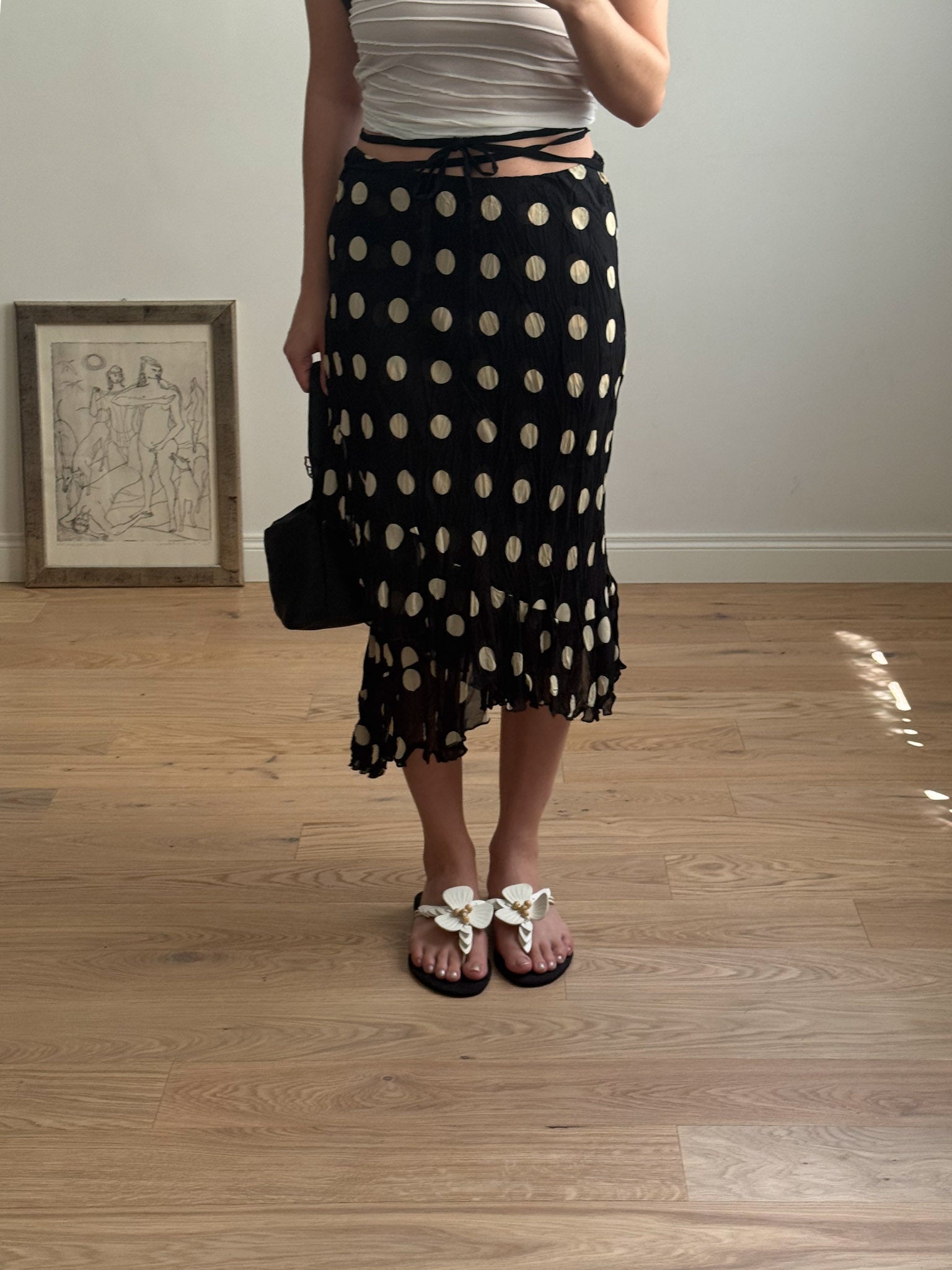 Pure viscose pois skirt