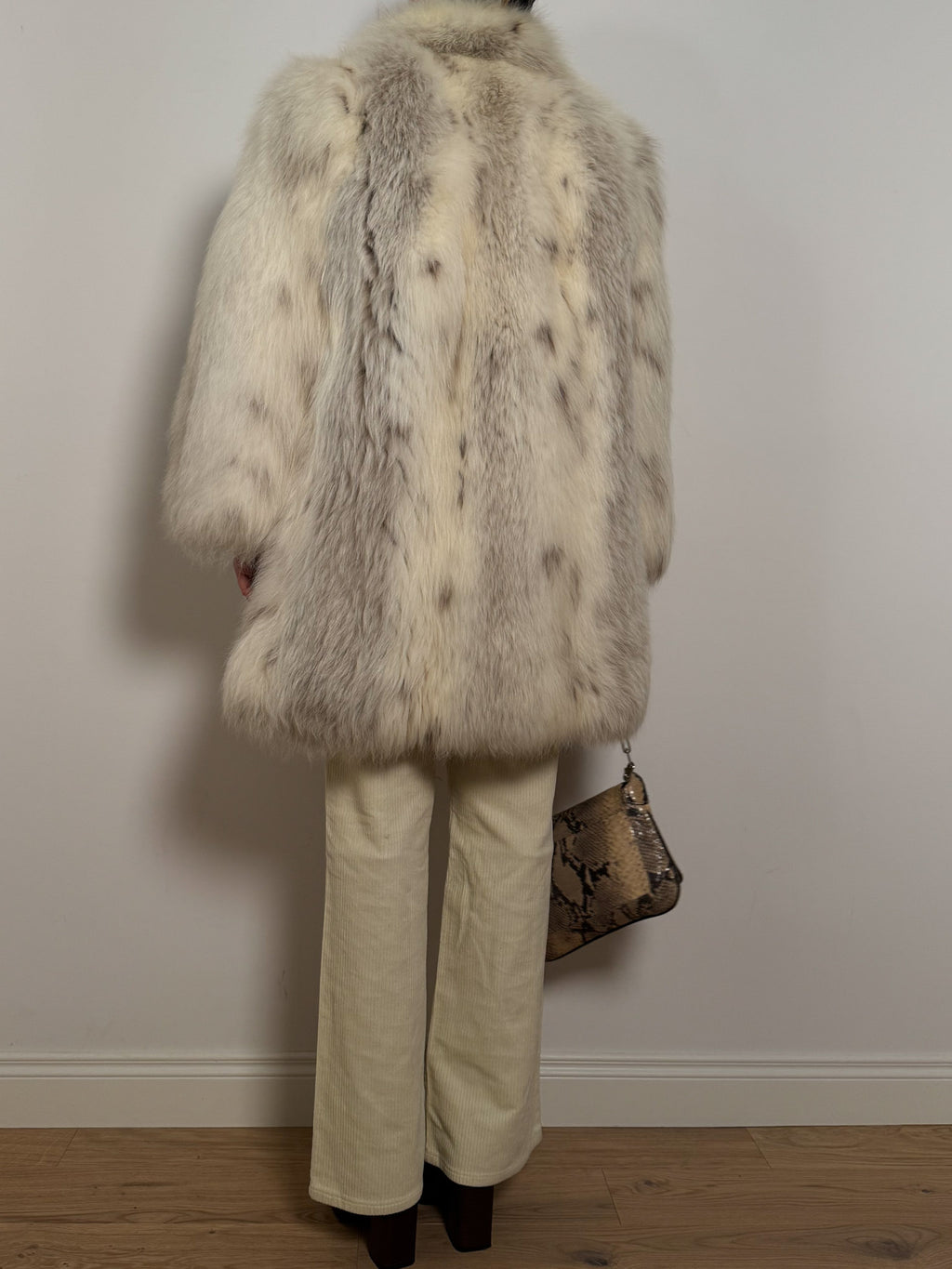 Real fur ivory coat
