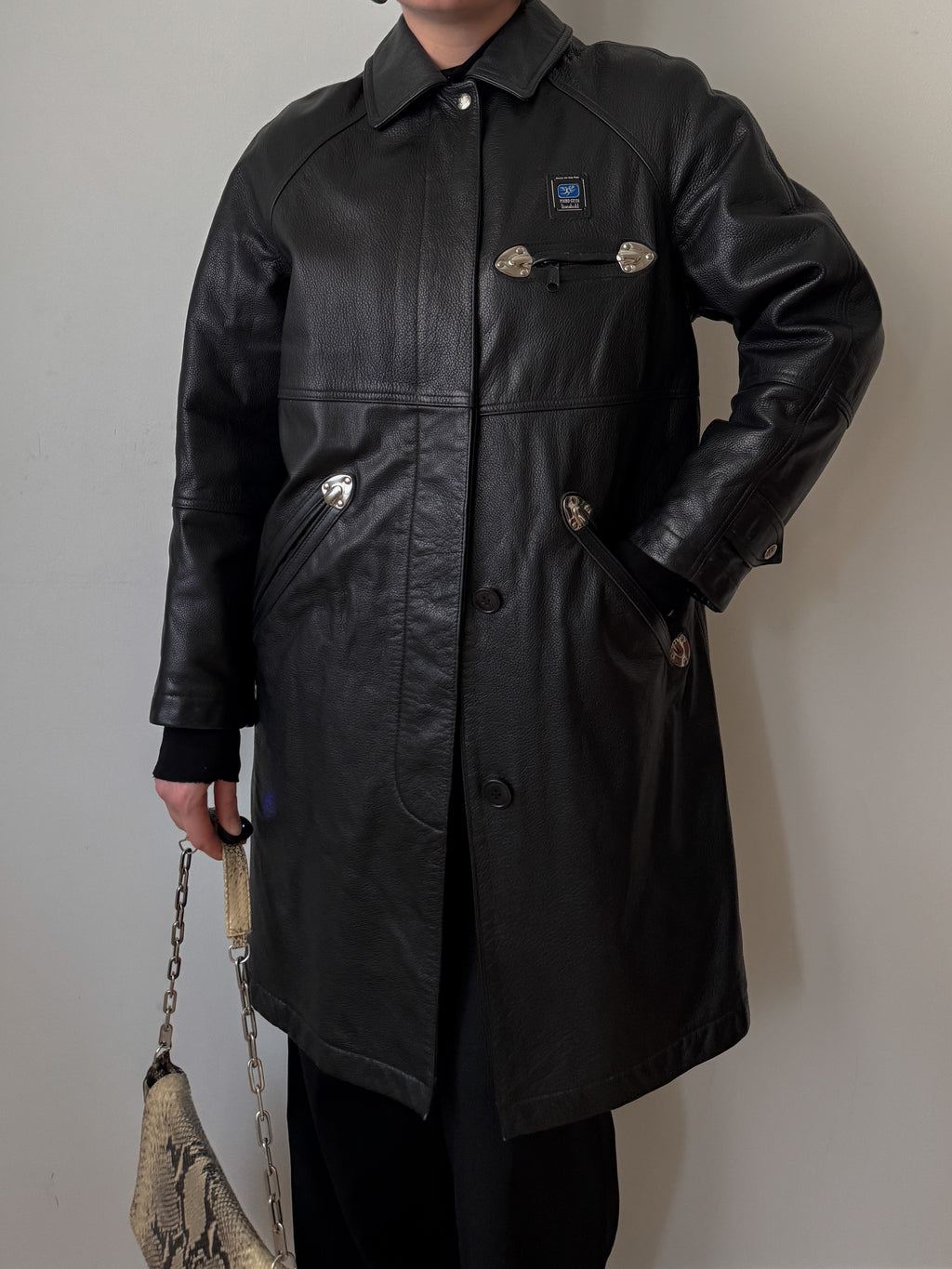 Piero Guidi leather black jacket