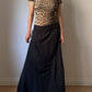 Pure silk black long skirt