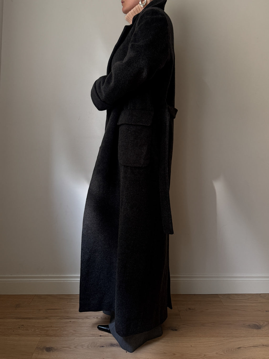 Marella wool and mohair anthracite coat