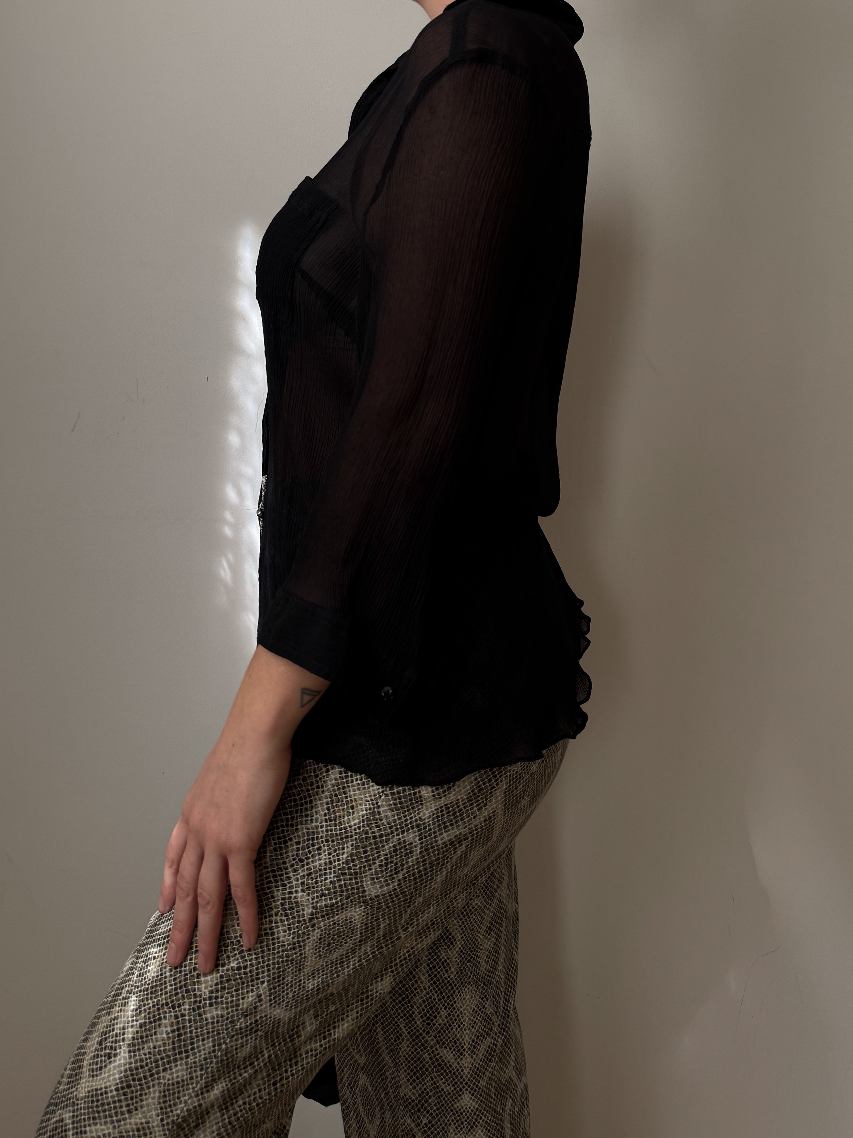 Pure silk black blouse