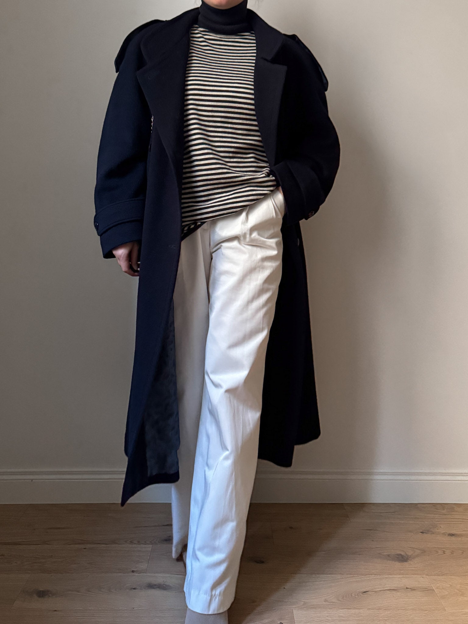 Wool and lambswool blue coat