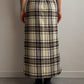 Pure wool tartan long skirt