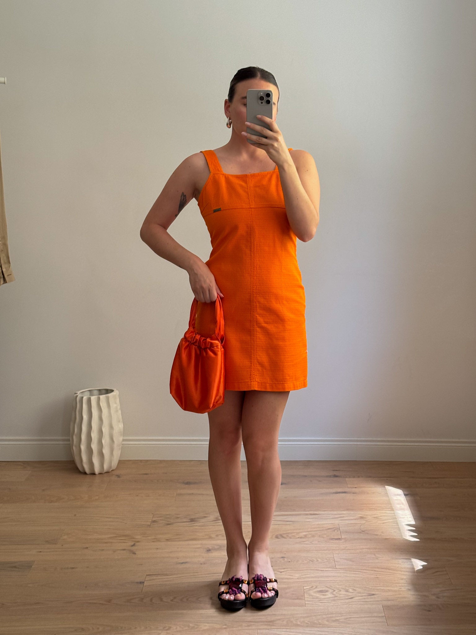 Calvin Klein orange mini dress