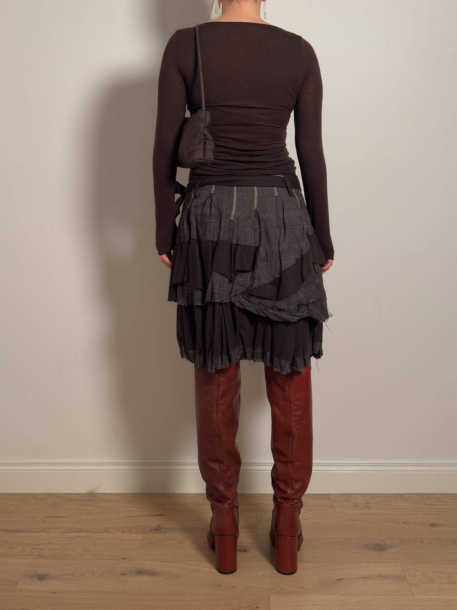 Cotton and wool brown skirt