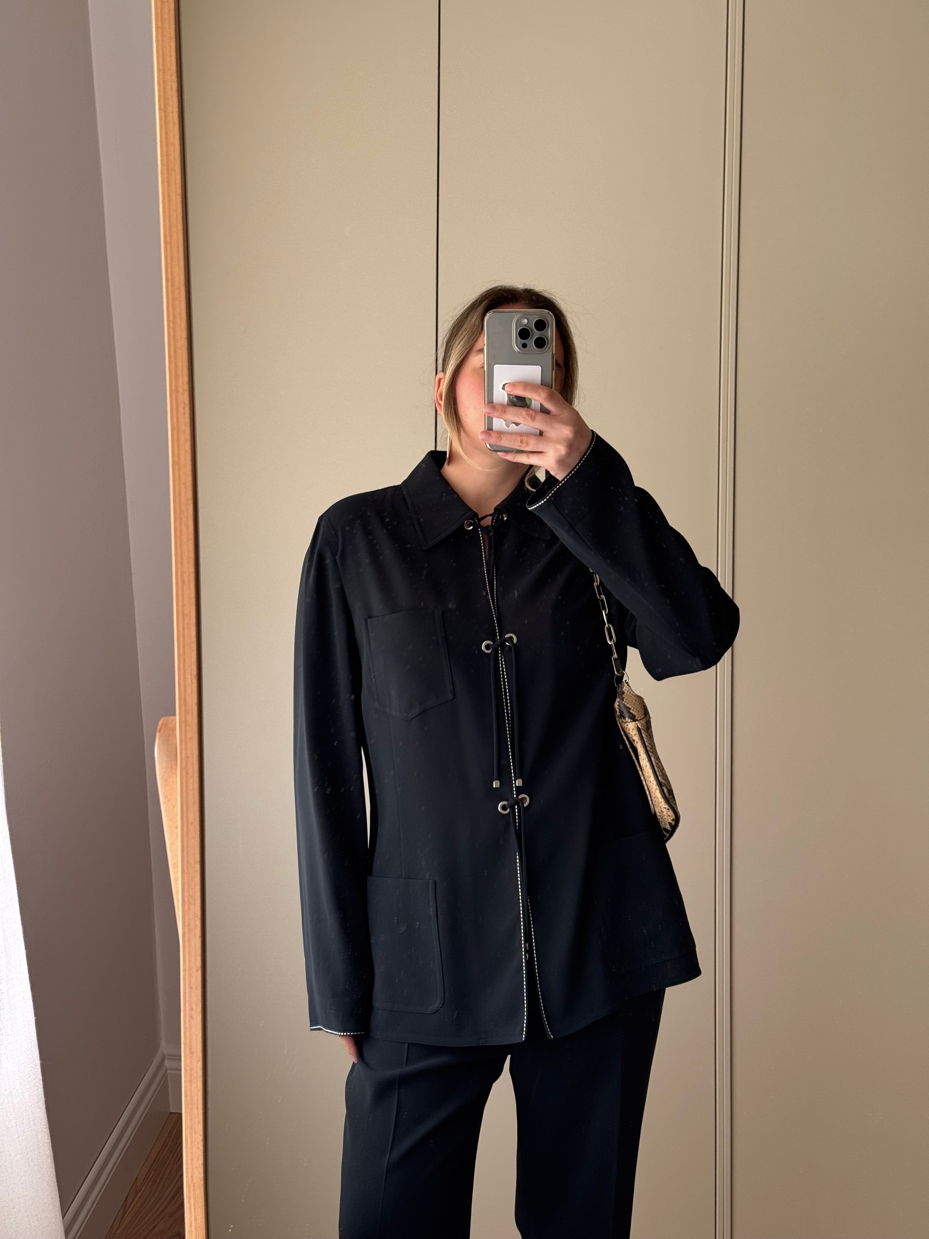 Blue Suit with Contrast Stitching