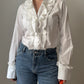 Pure cotton rouches blouse