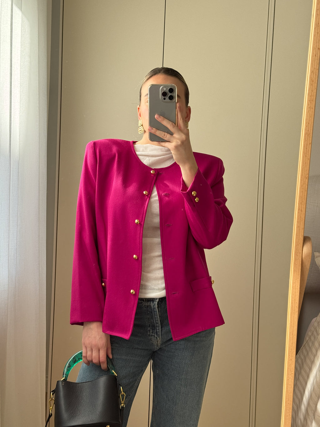 Pure wool cyclamen jacket