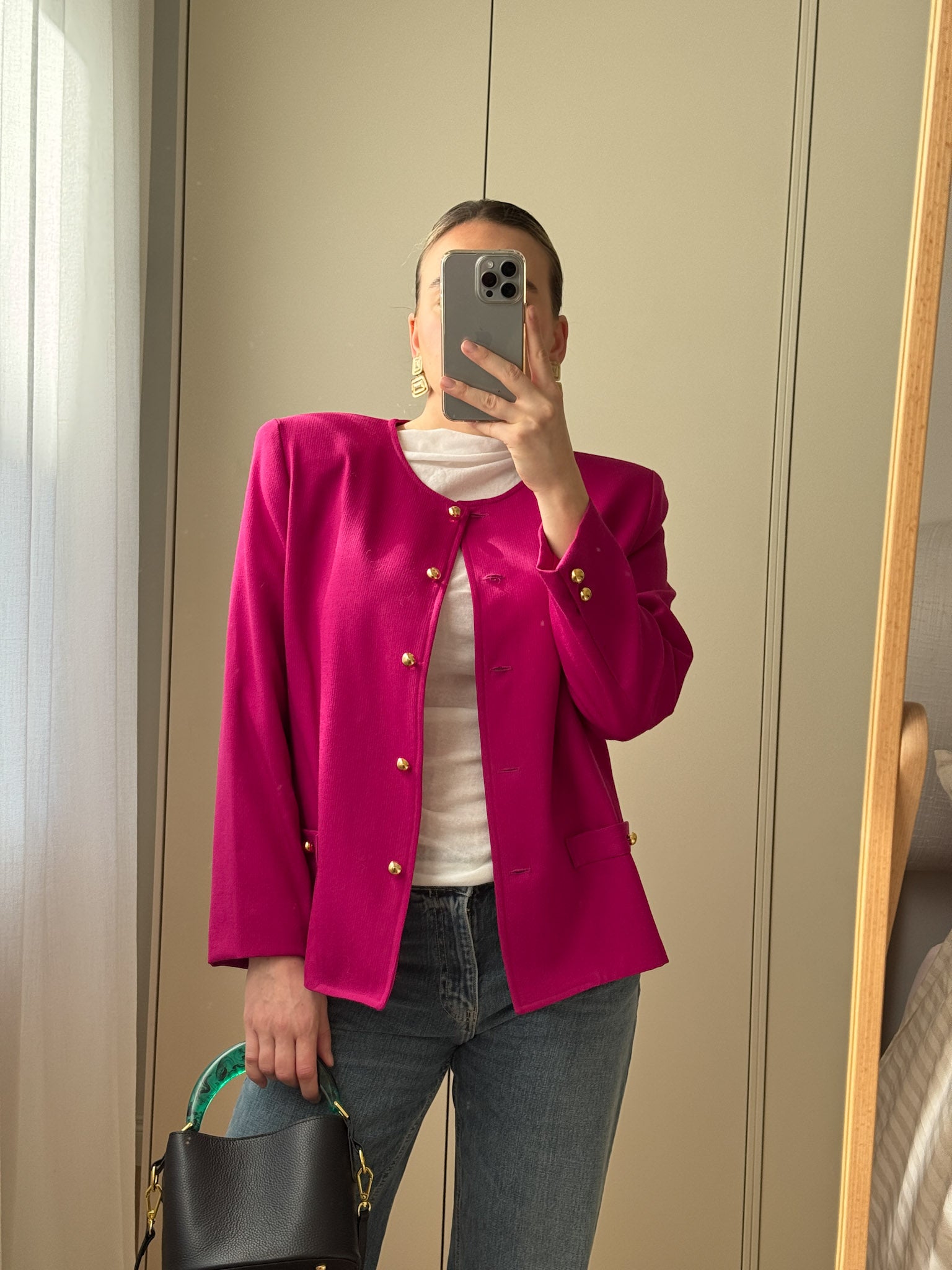 Pure wool cyclamen jacket