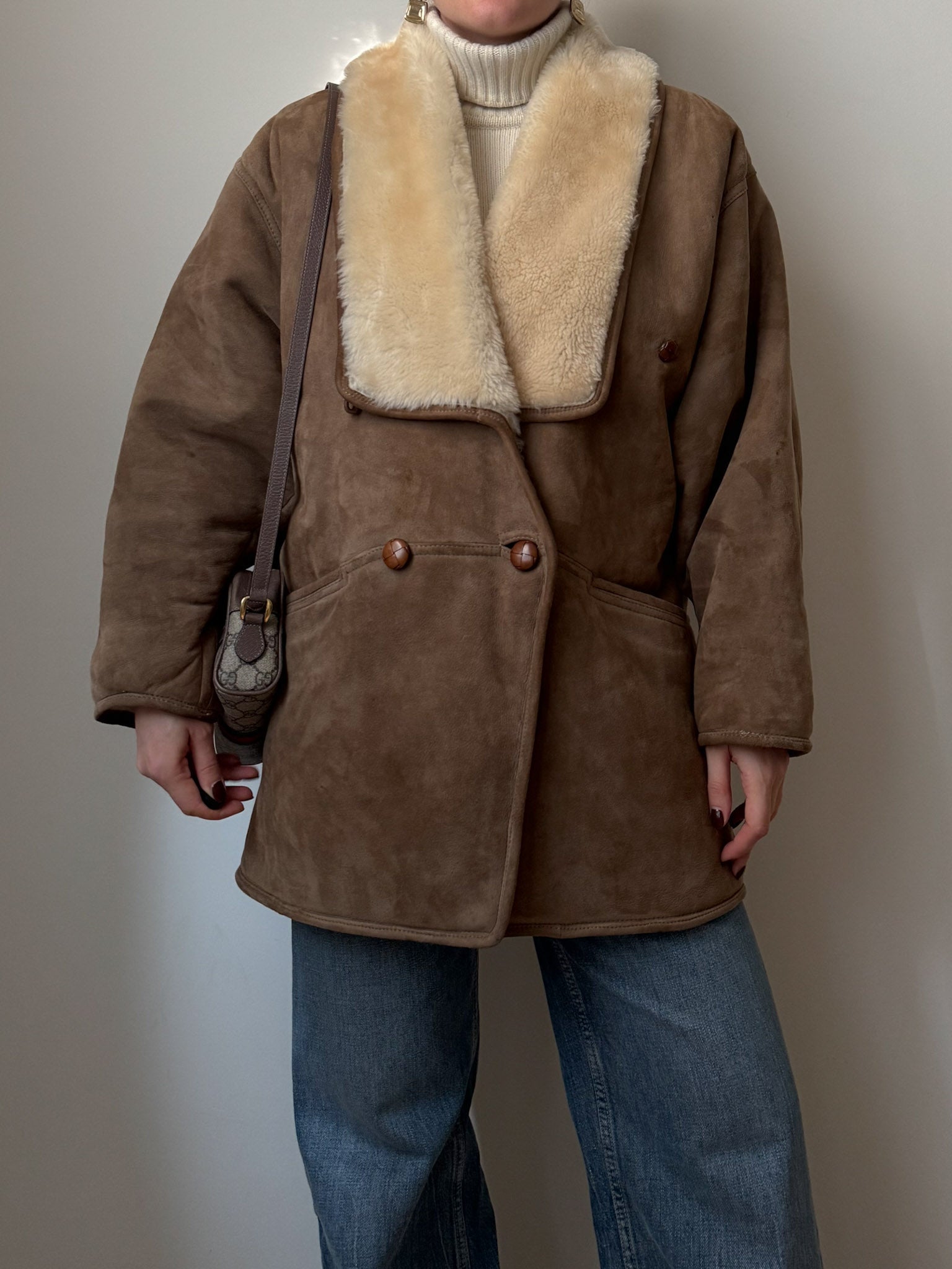 Original Shearling taupe coat