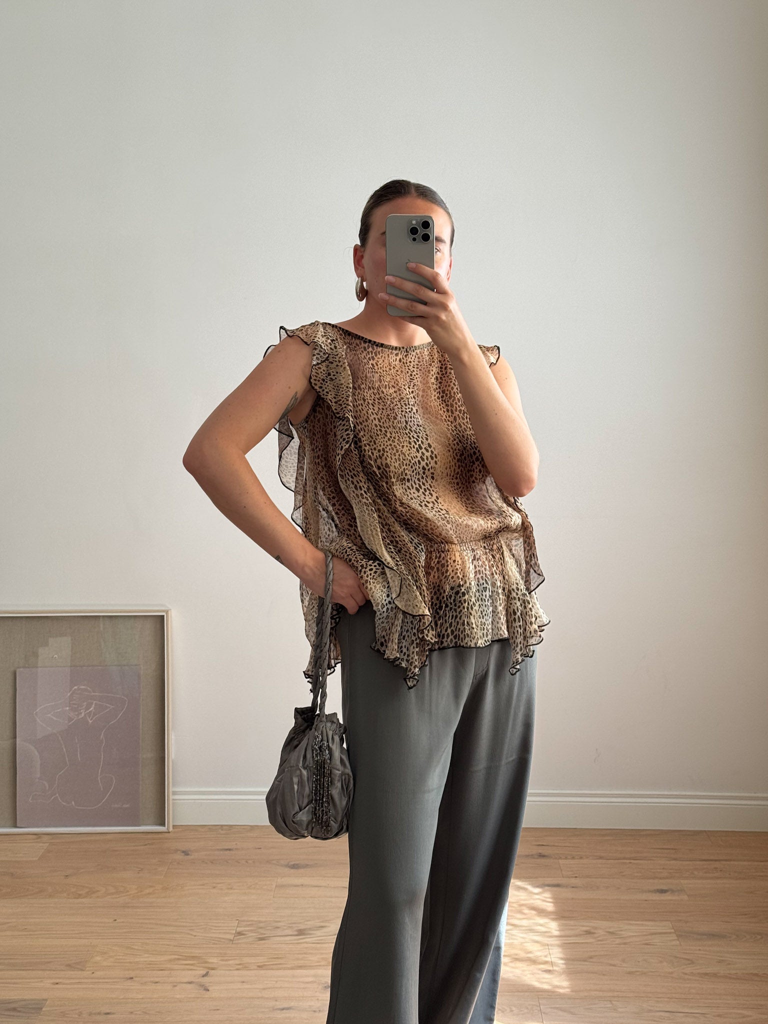 Pure viscose animalier top