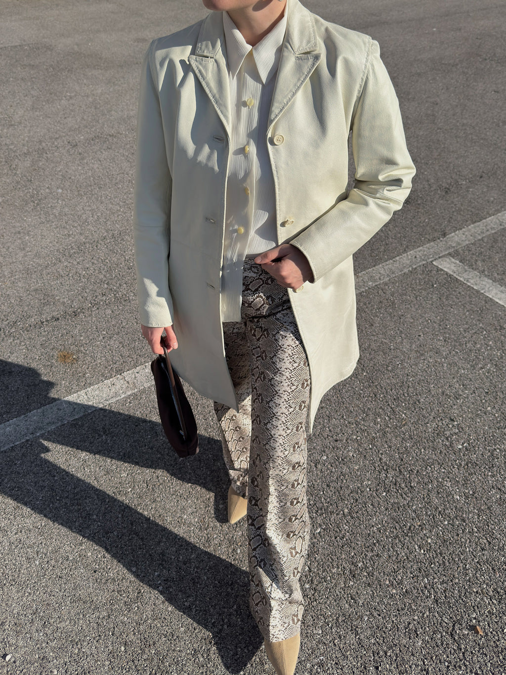 Genuin leather ivory jacket