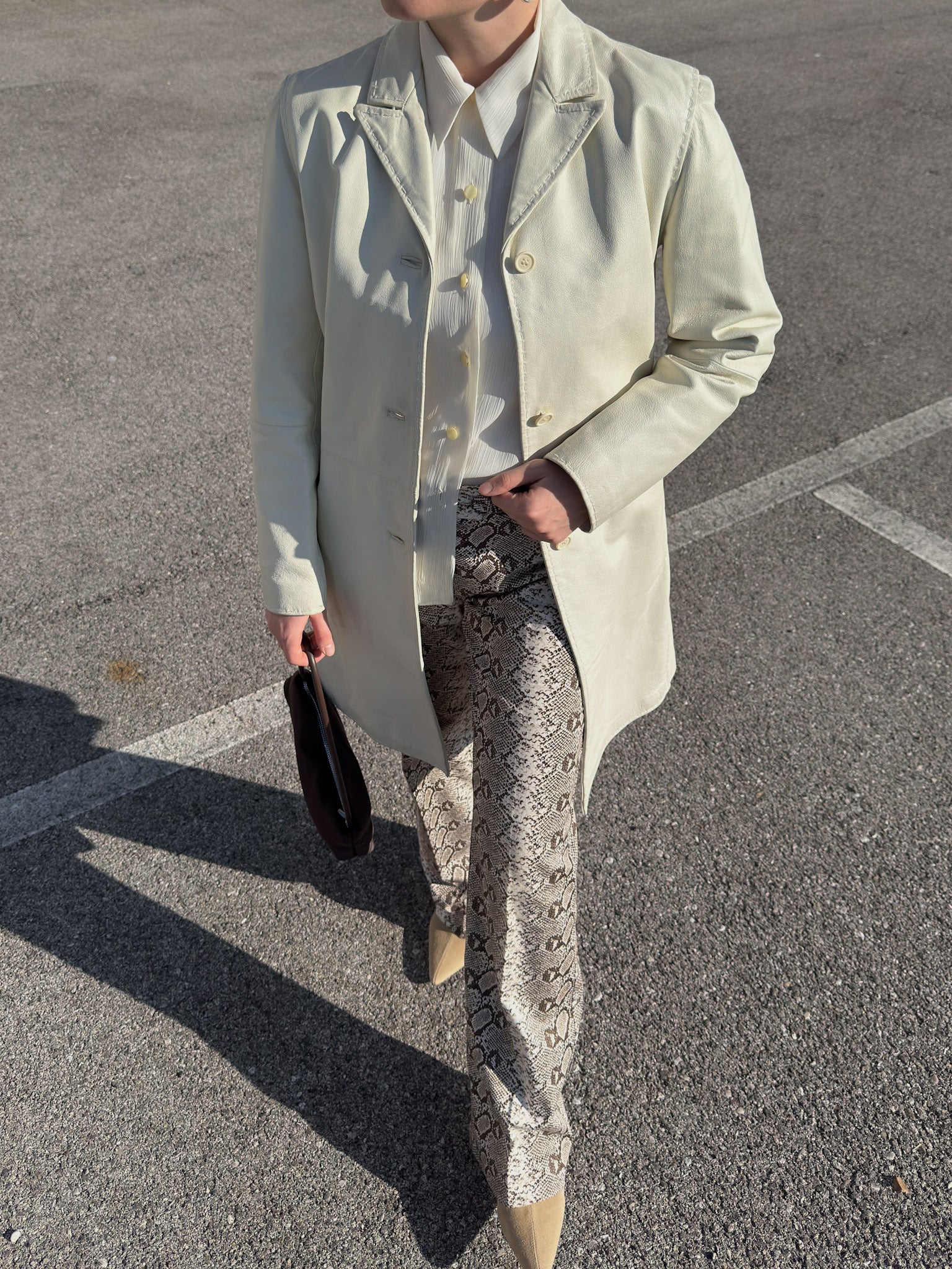 Genuin leather ivory jacket