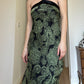 Pure silk black and green dress